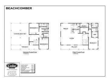 floor plan of tje beachcomber house plan against a white background