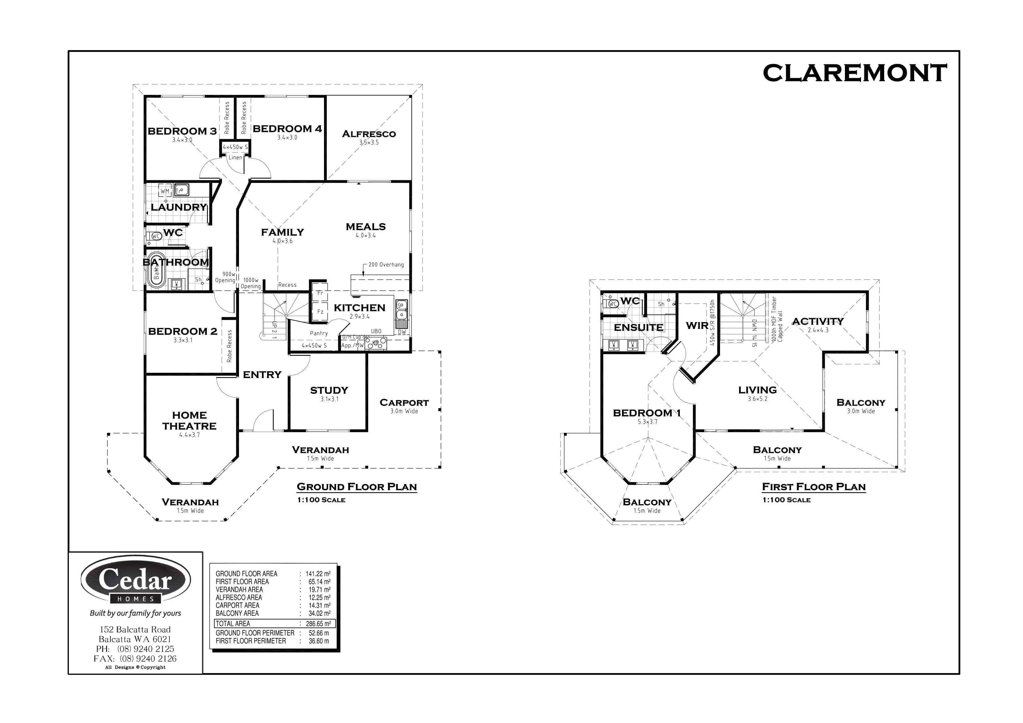 Cedar Homes Claremont Floor Plan